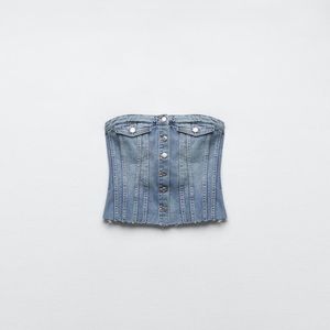 Zara denim corset top